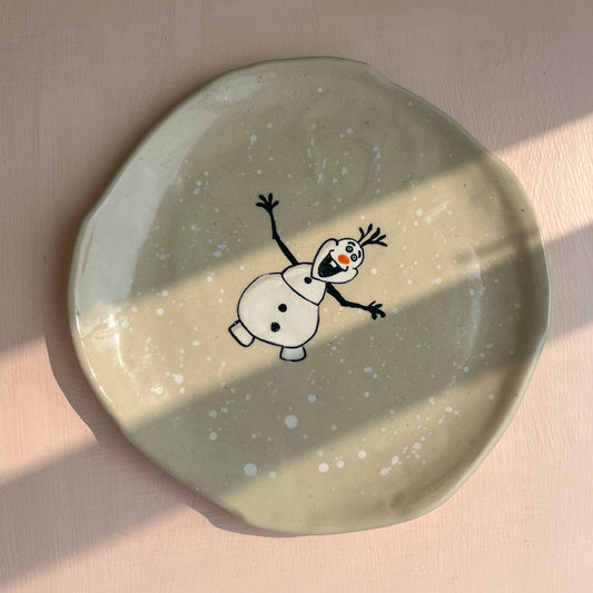 Snowman Illustration 7" Ceramic Plate