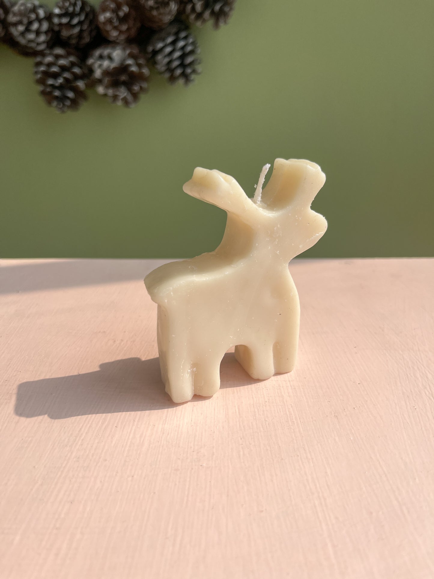 Festive Reindeer Pillar Candles
