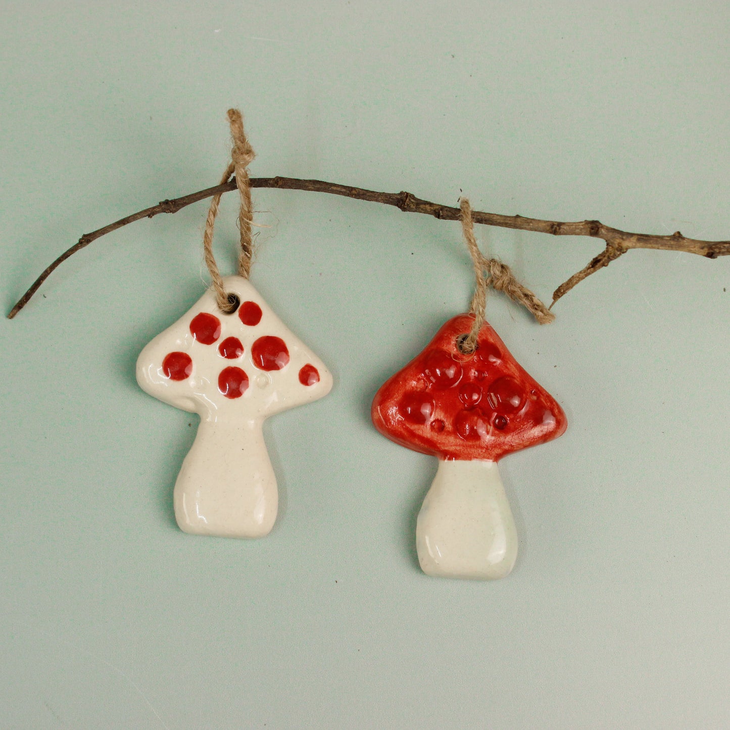 Ceramic Christmas Tree Ornaments Red, White