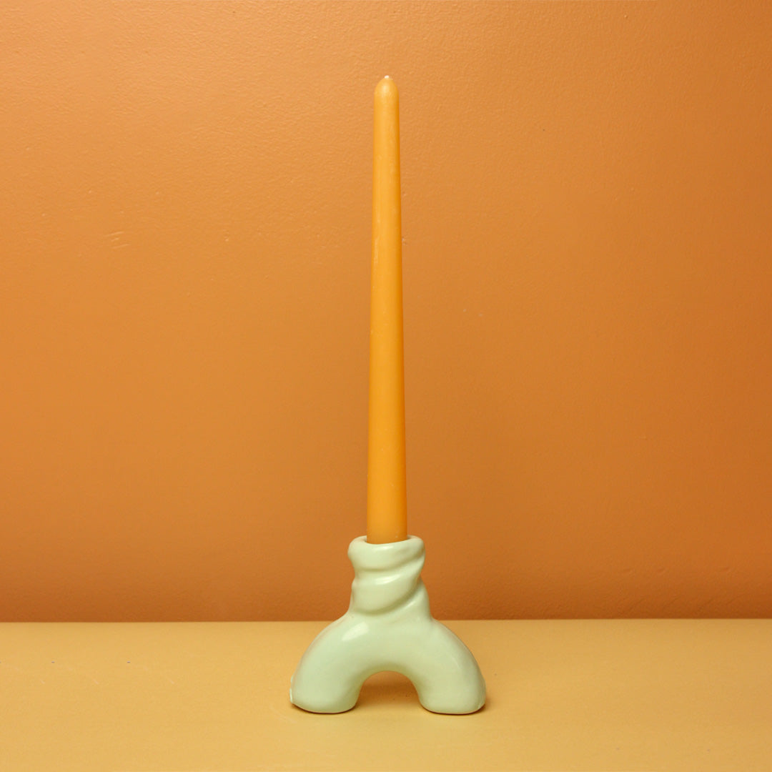 Beam of Joy Ceramic Pillar Candle Holder