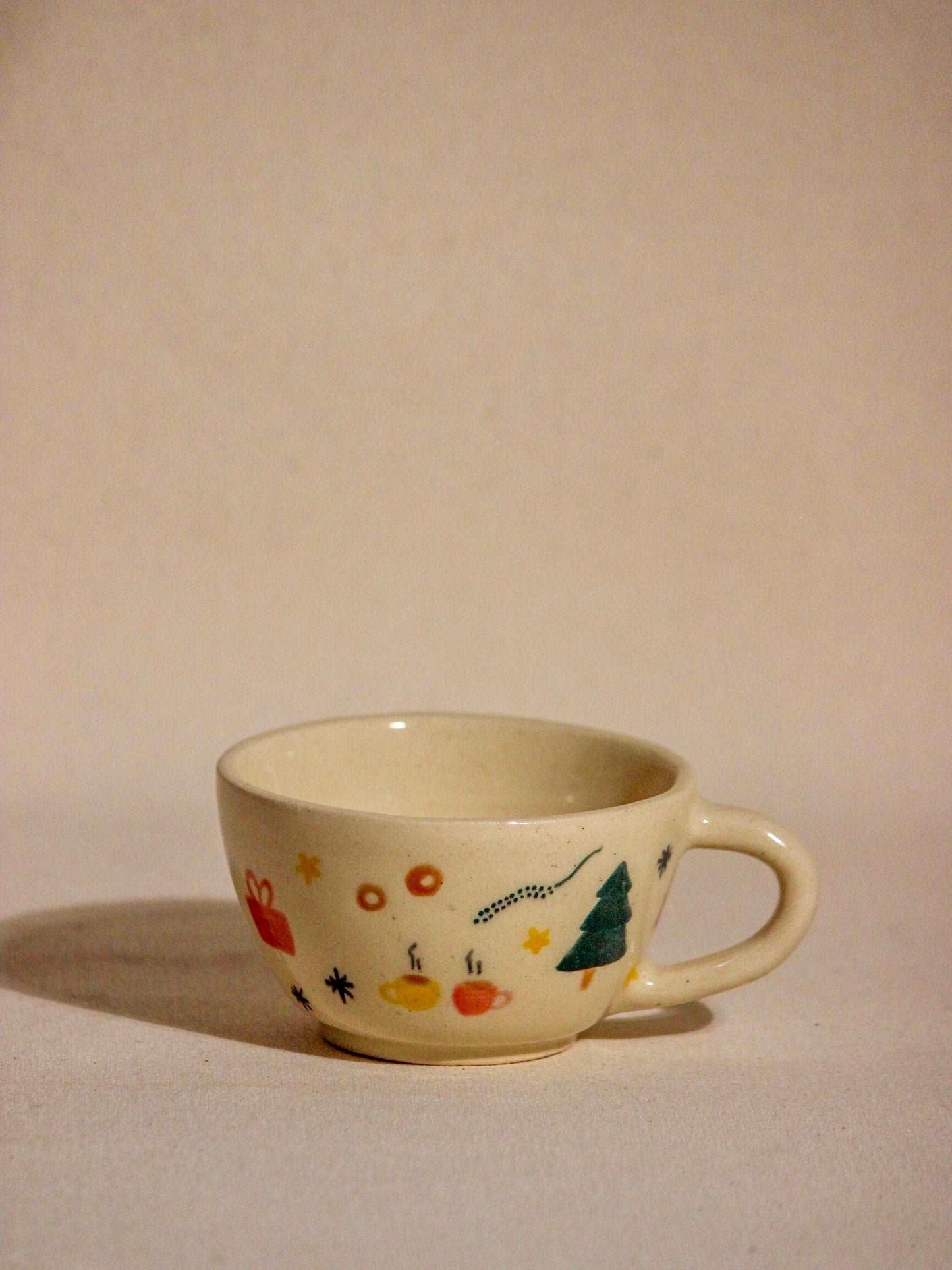 Christmas Illustration Ceramic Cappuccino Mug - TOH