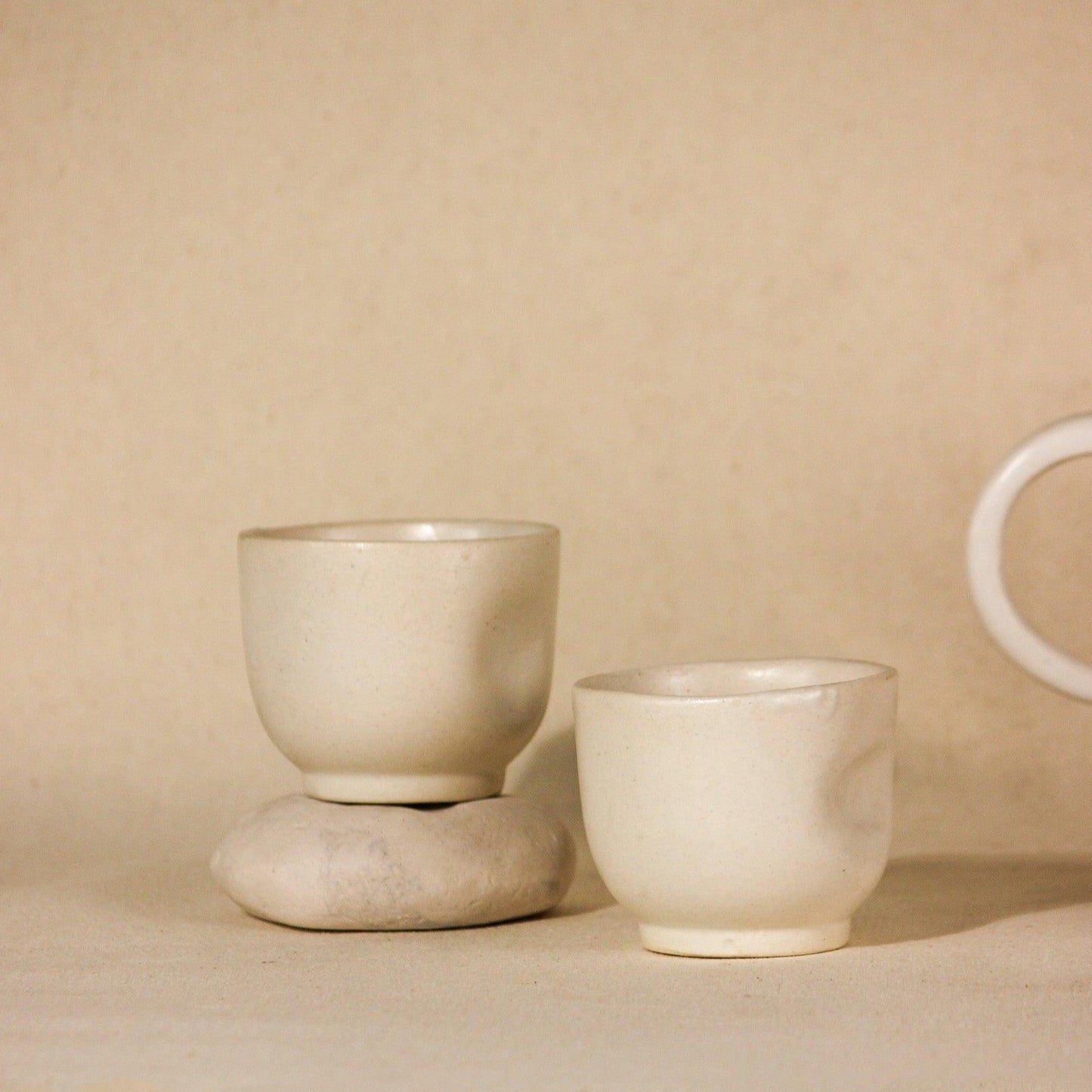 The Sage Face White Ceramic Tea-Pot Set with 4 Ceramic Cups