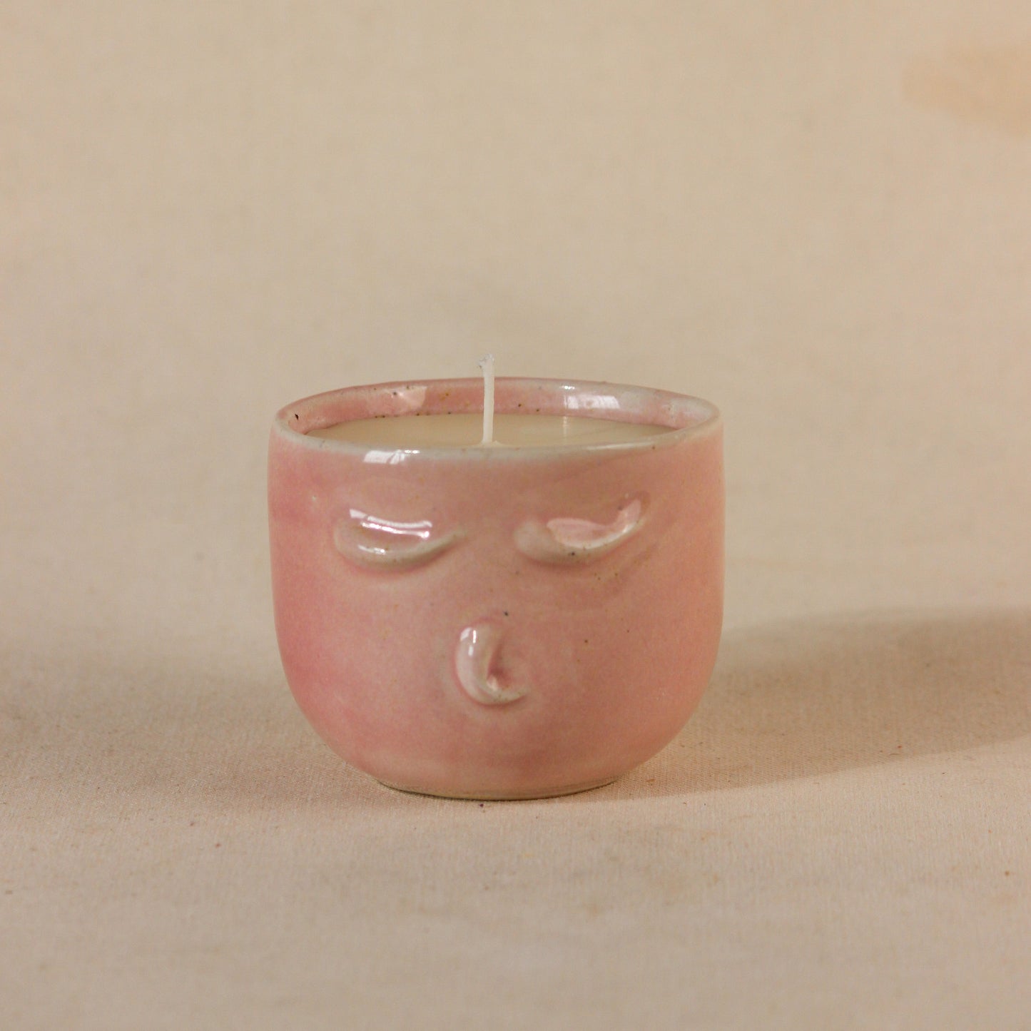 The Priest Face Ceramic Jar Candle - Pink color