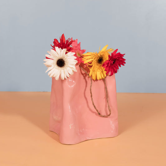 Pick-Me-Up Basket Vase (Pink)