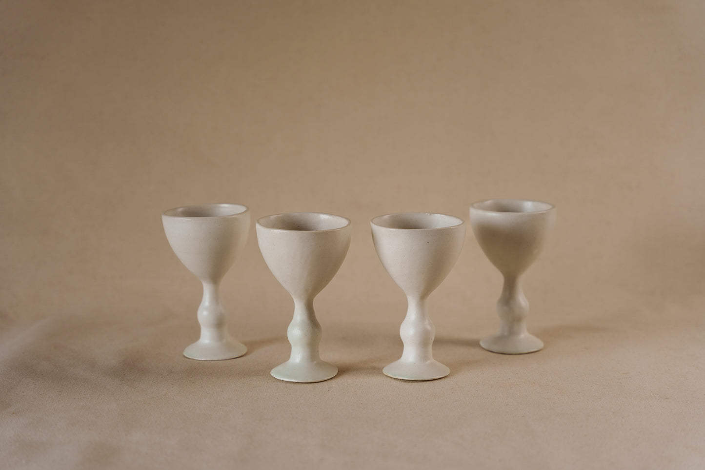 Ceramic Wine Glass, Matte White Ceramic Glassware / Drinkware (single, set of 2, set of 4)