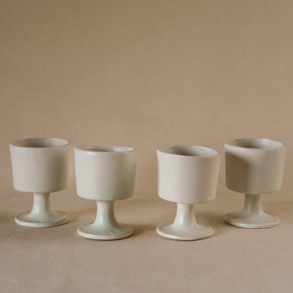 Goblet Ceramic Wine Glass / Matte White Wine Mug (single, set of 2, set of 3)
