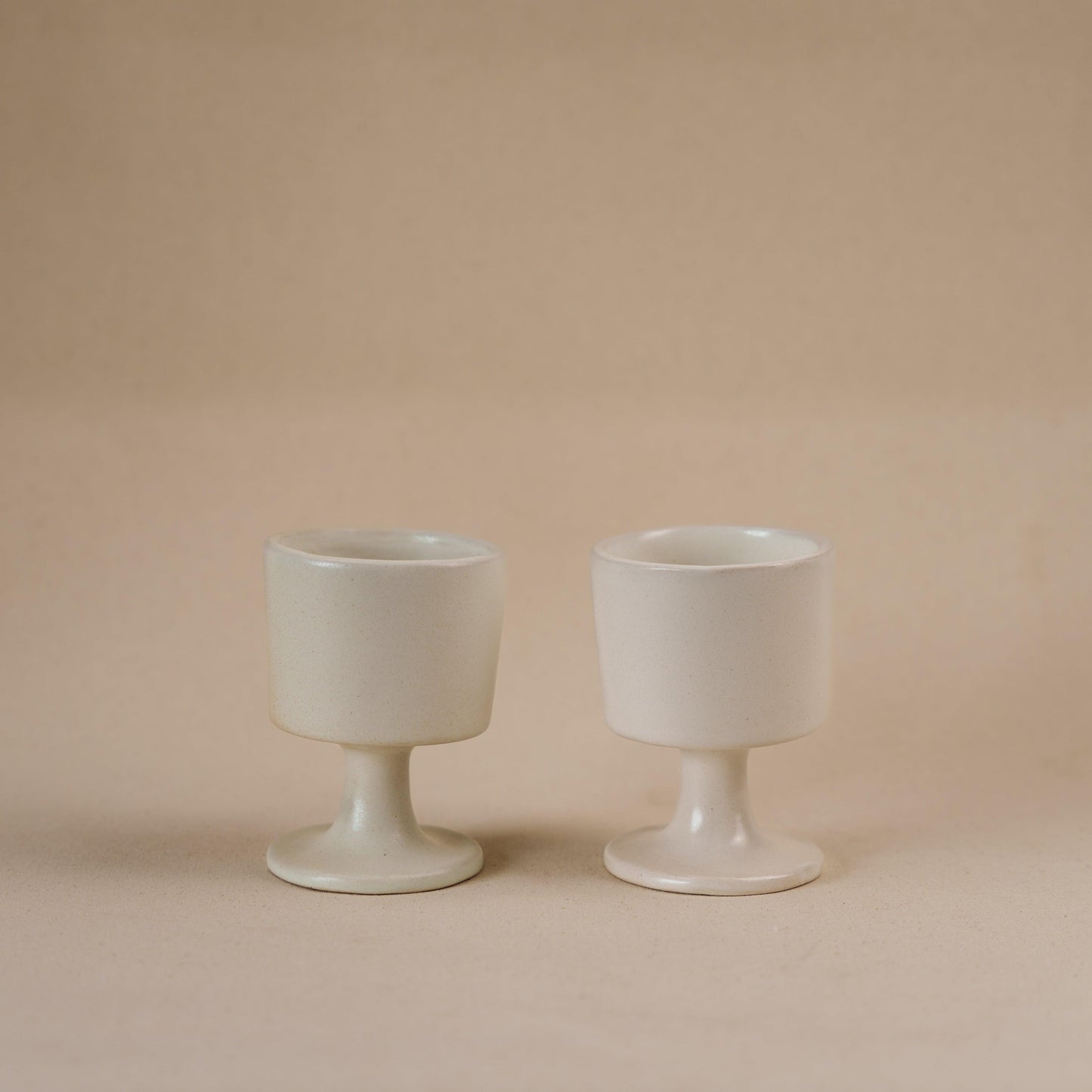 Goblet Ceramic Wine Glass / Matte White Wine Mug (single, set of 2, set of 3)