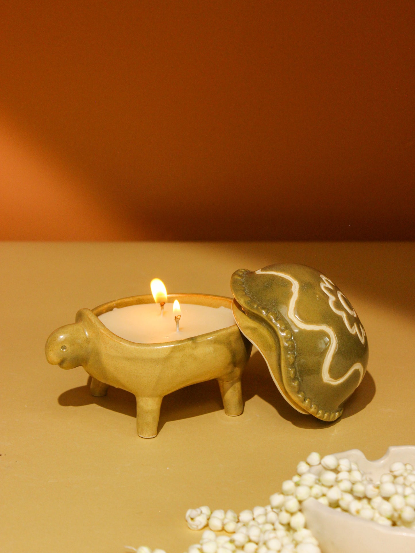 Ceramic Turtle Candle