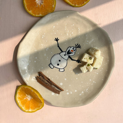 Snowman Illustration 7" Ceramic Plate