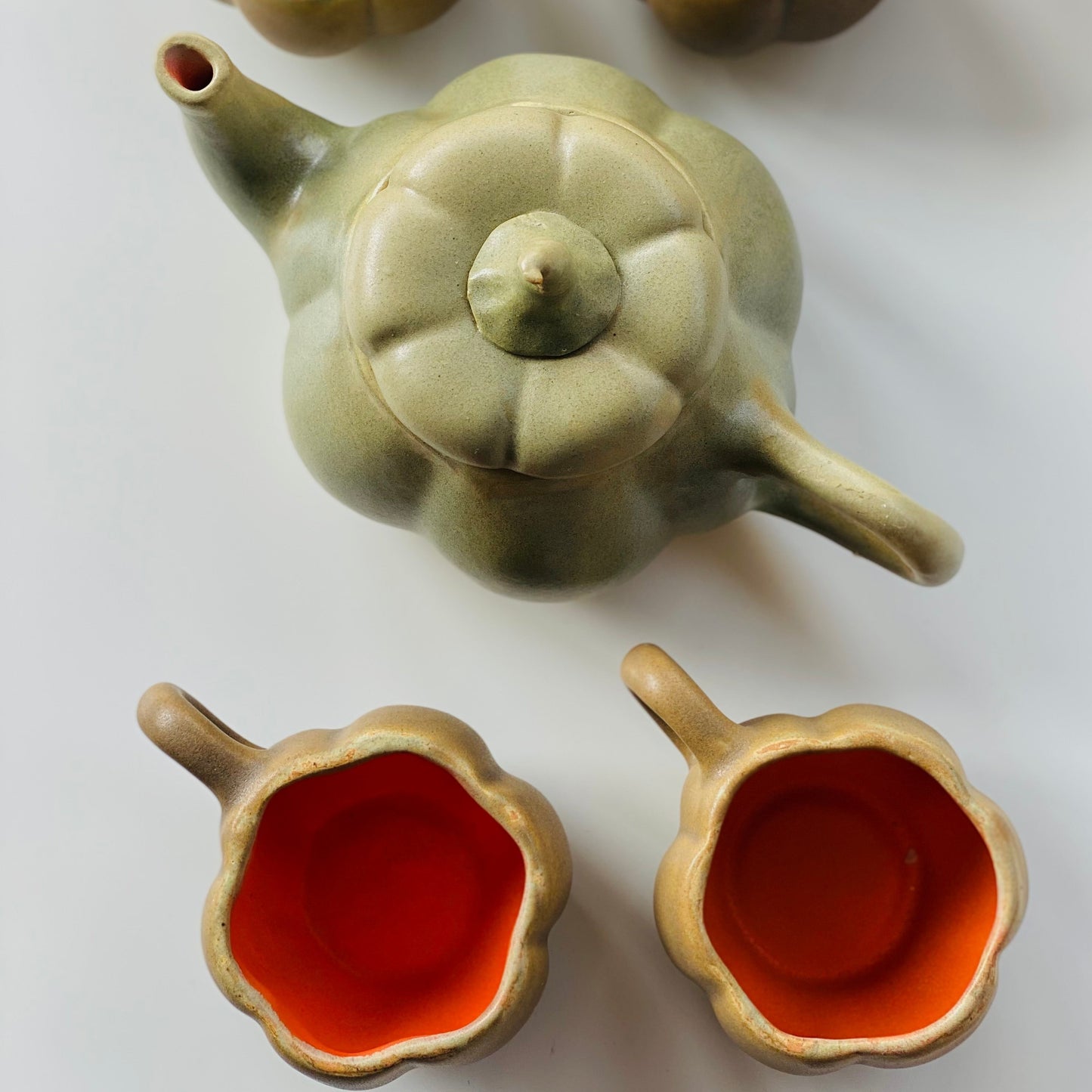 Ceramic Pumpkin Teapot Set with 4 Cups