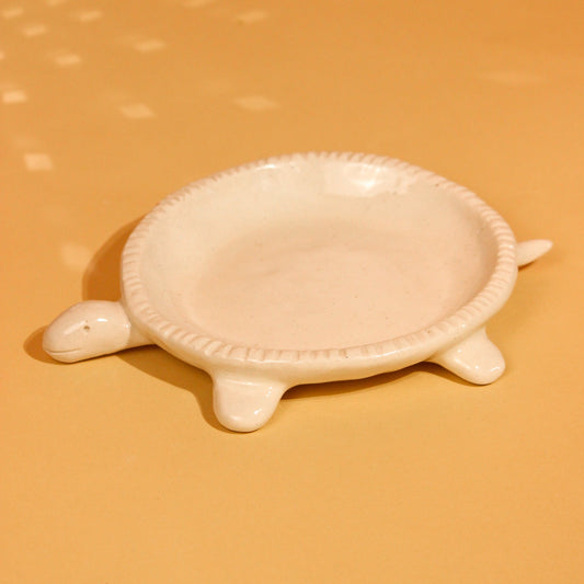 Turtle Trinket Dish - White