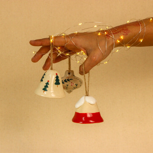 Ceramic Christmas Tree Ornaments Red, White