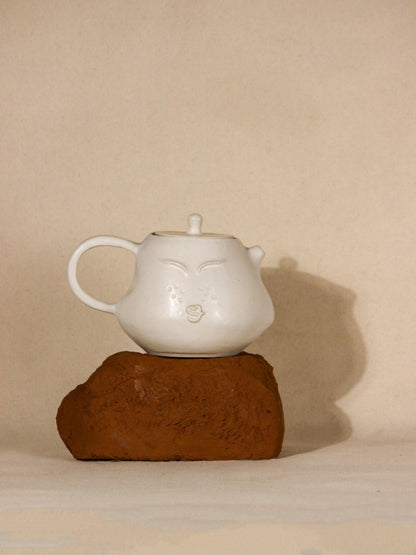 The Sage Ceramic face Tea-Pot with Set of 4 Cups - TOH - THE ORBY HOUSE