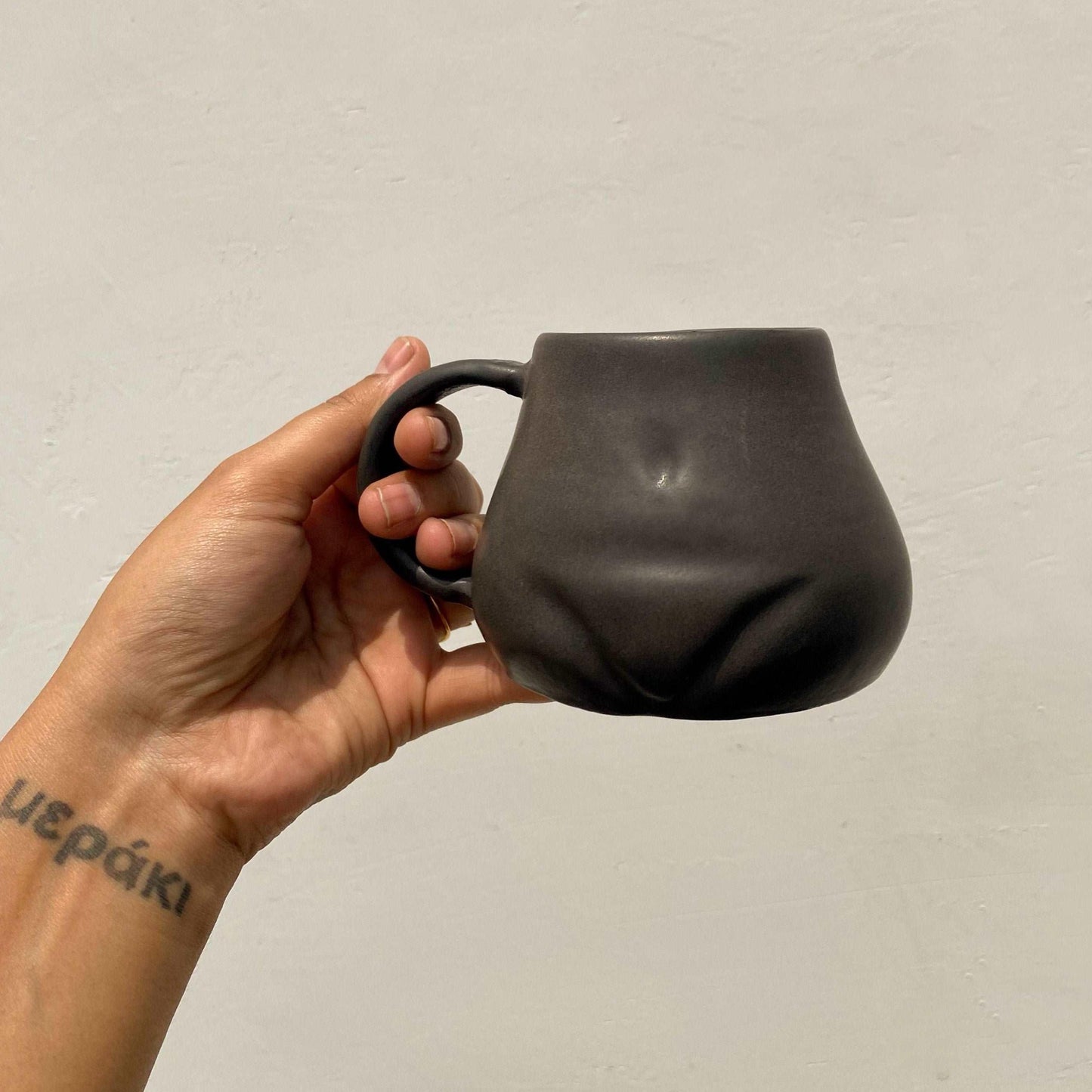 Matte Black Ceramic Butt Sculpture Mug for Coffee ,Tea and Milk