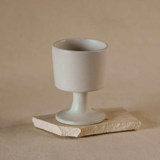 Goblet Ceramic Wine Glass in Matte White Colour , Wine Mug