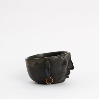 Monk Ceramic Planter , Black Matte - TOH