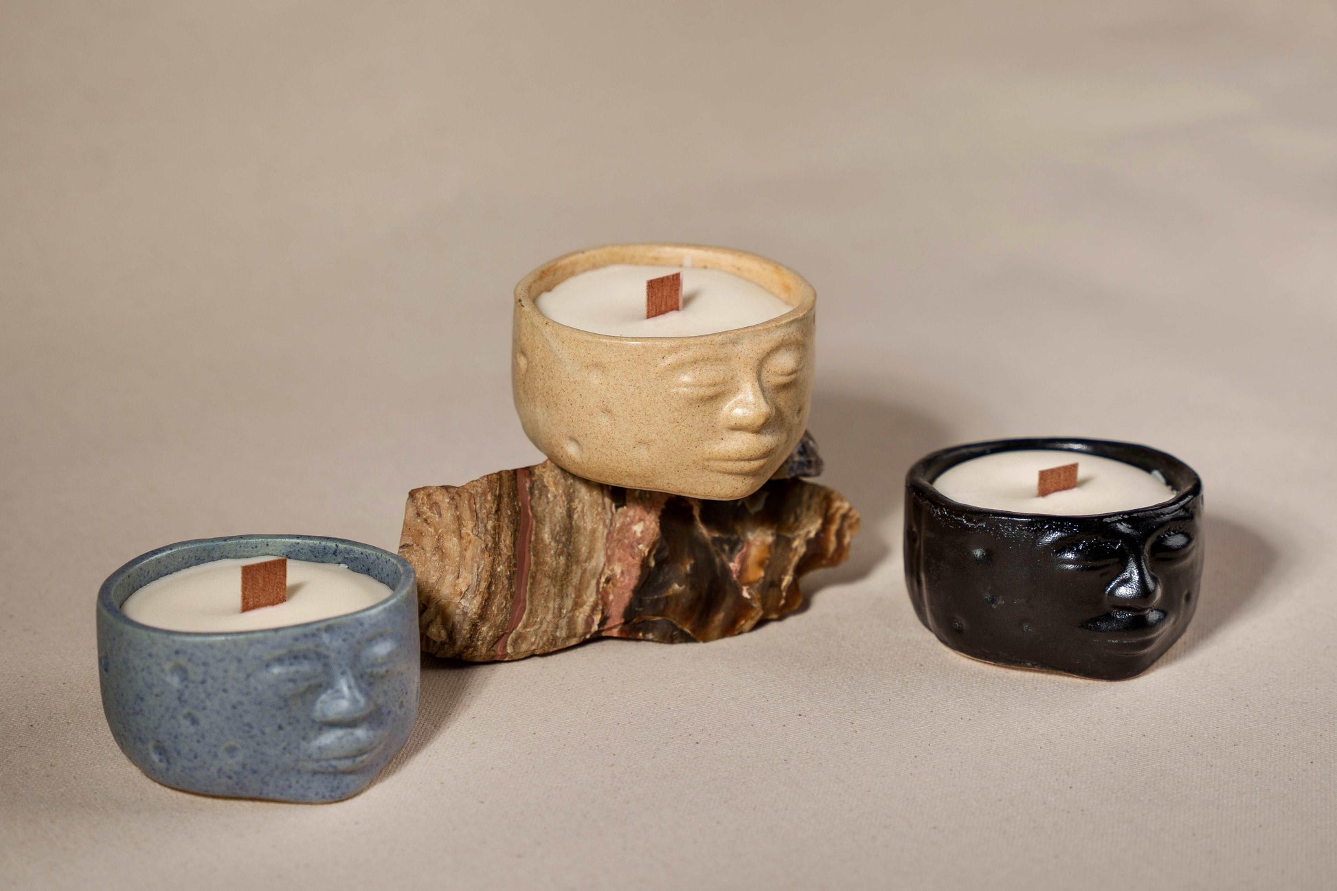 Oberon Moon Ceramic Jar Candles- SET OF 3