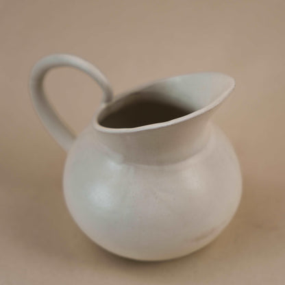 Ceramic Pitcher, Matte White  -  For Beer / Juice / Tea / Coffee