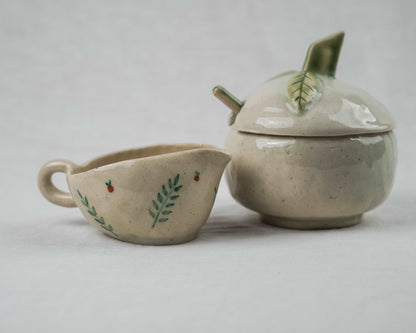Hand Painted Ceramic Sugar Pot , Milk Pourer - TOH