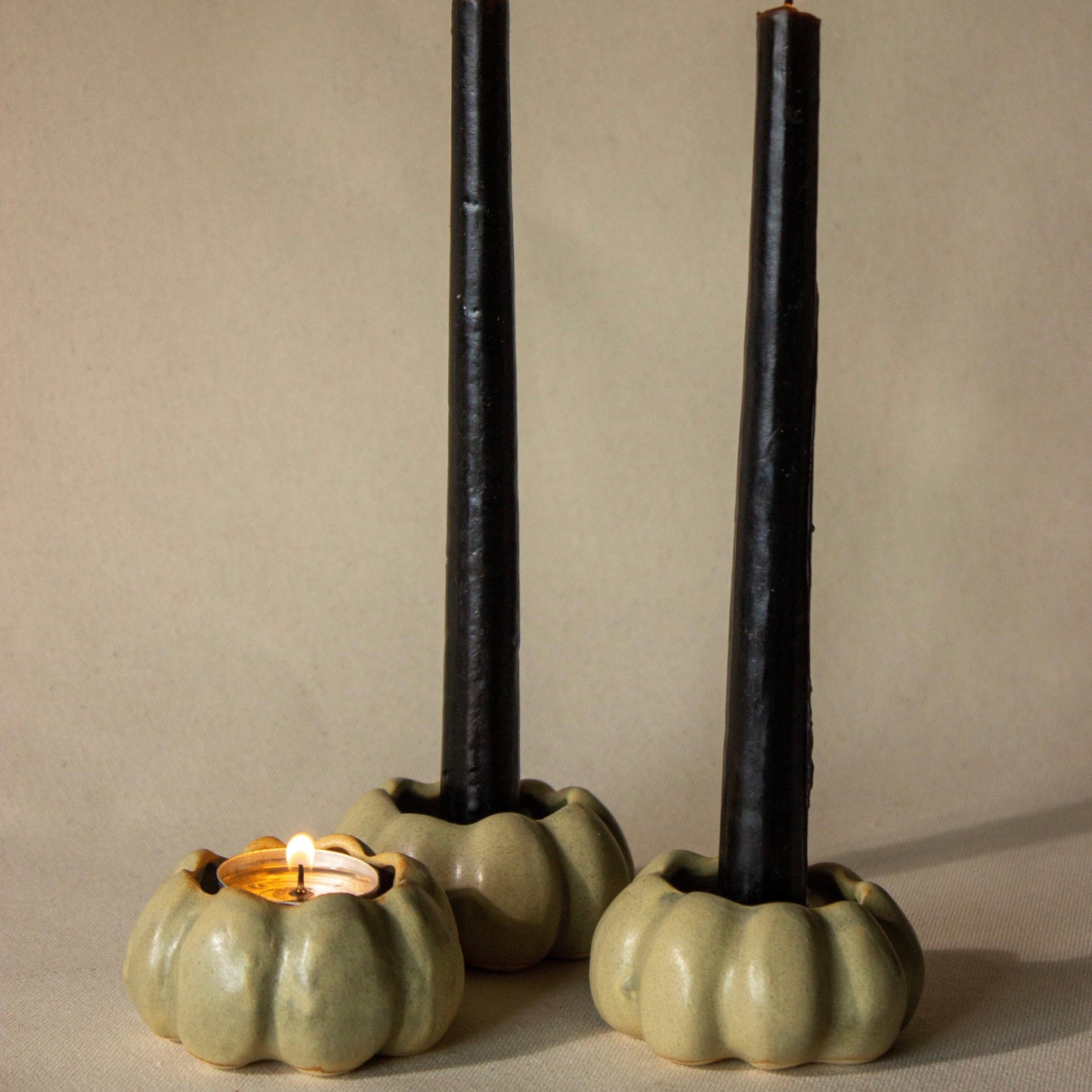 Sage Pumpkin Tea light, Candle Holder - TOH