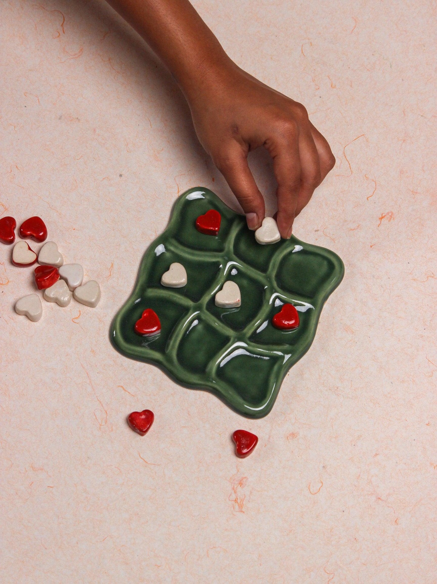 Valentine themed Ceramic Tic Tac Toe - TOH