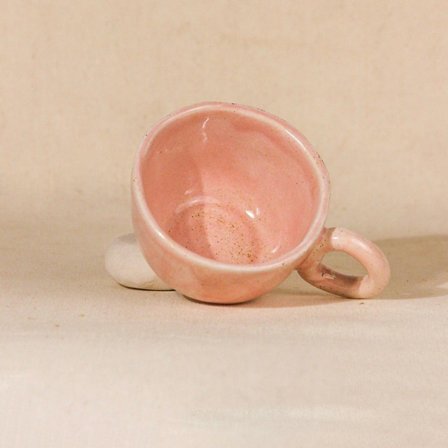 The Sage Face Ceramic Cappuccino Mug in Pink color- THE ORBY HOUSE