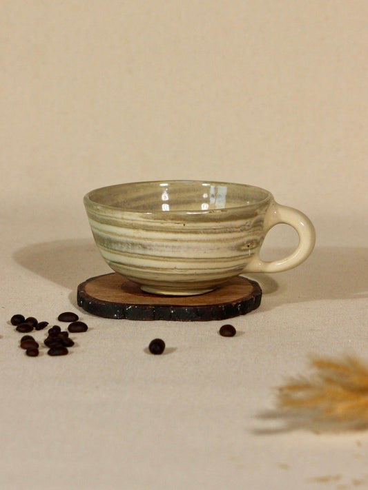Hand Thrown Ceramic Cappuccino Mug , Glossy finish