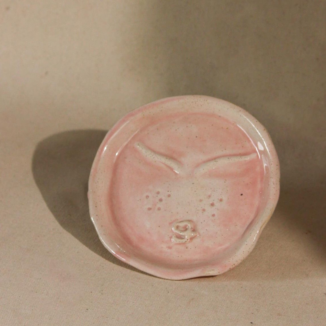 The Sage Face Pink Ceramic Trinket Dish