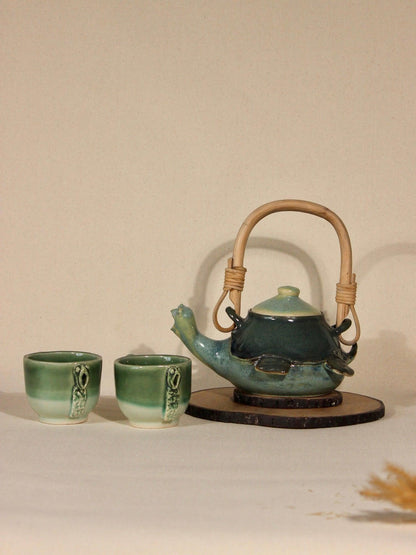 Turtle Tea-Pot with Set of 2 Cups - TOH