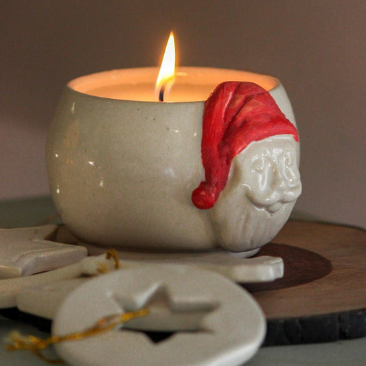 Santa Ceramic Jar Candle - Christmas candle